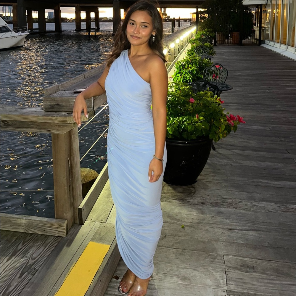 Norma kamali Diana gown in celestial blue - Picture 1 of 4